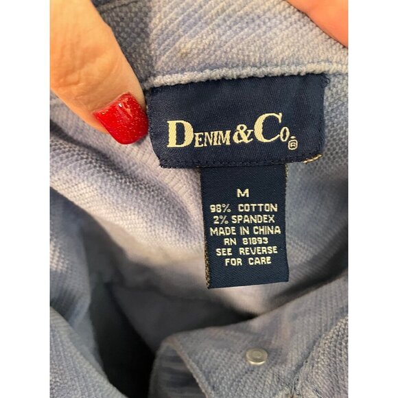 Vintage Light Blue Corduroy Snap Front Jacket Sz M - Picture 6 of 10